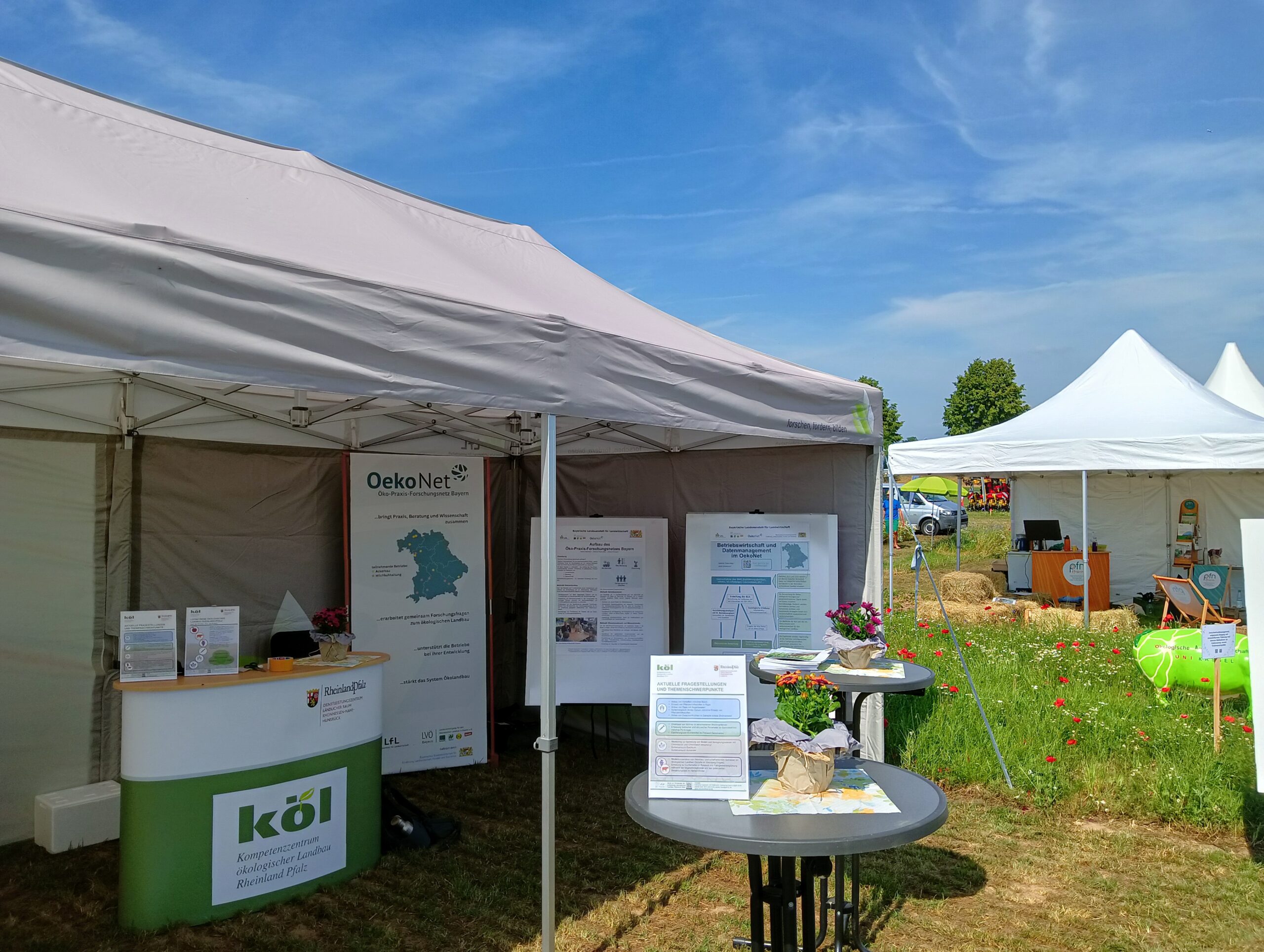 Pavillon des OekoNet auf den Ökofeldtagen